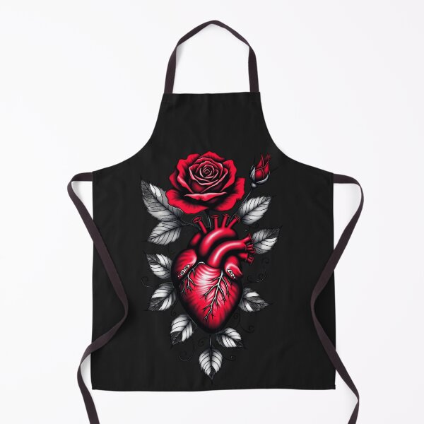 Item preview, Anatomical Heart and Red Rose – Gothic Tattoo Art RBA-2026-0206-F designed and sold by IdeaSmith.