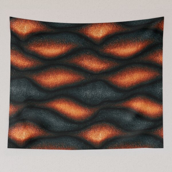 Item preview, Glowing Magma Ridge Folds on Black Stone designed and sold by Piotrek0001.