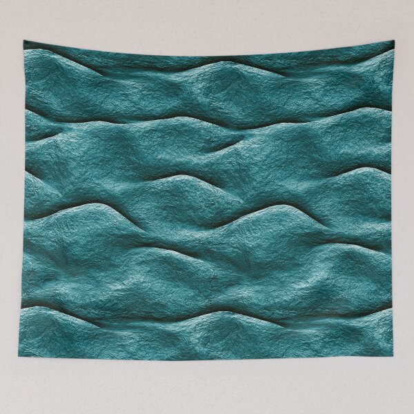 Item preview, Teal Blue Horizontal Wavy Ribbon Crinkle Art designed and sold by Piotrek0001.