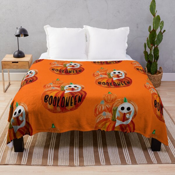 Item preview, Bookoween Ghost Reading on Pumpkin Illustration designed and sold by Salomėja MayBeeInk.