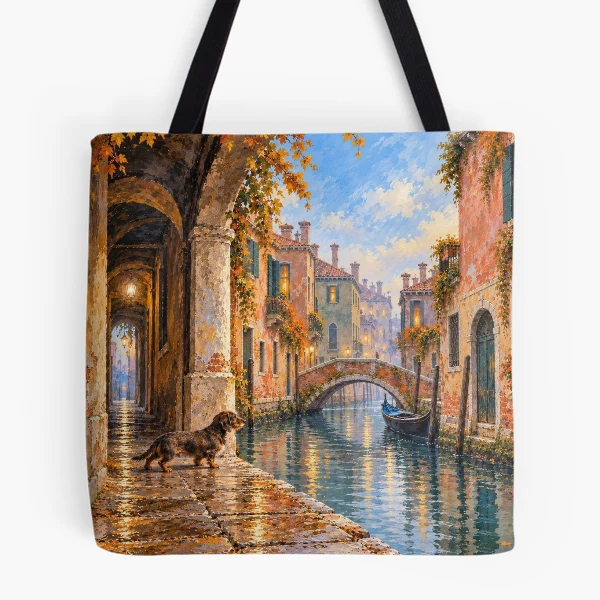 Rauhaardackel-Tasche mit Dackel-Kunstwerk