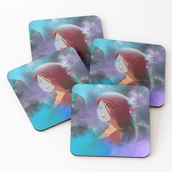 Item preview, Surreal Red-Haired Mask Art Print designed and sold by tinkeybabes.