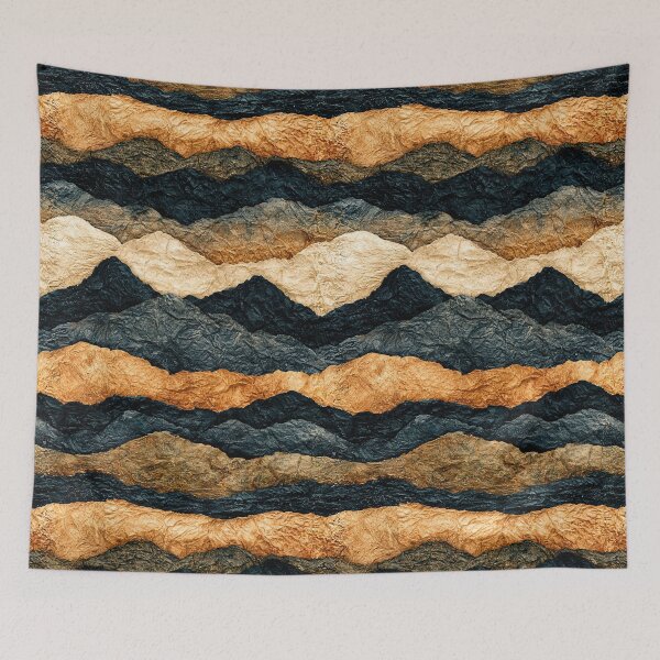 Item preview, Golden Sand and Black Wavy Crinkled Layers designed and sold by Piotrek0001.