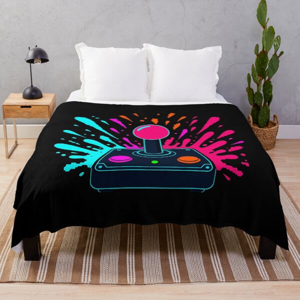 Item preview, Neon Retro Joystick Arcade Splash Gaming Art designed and sold by fadilow.