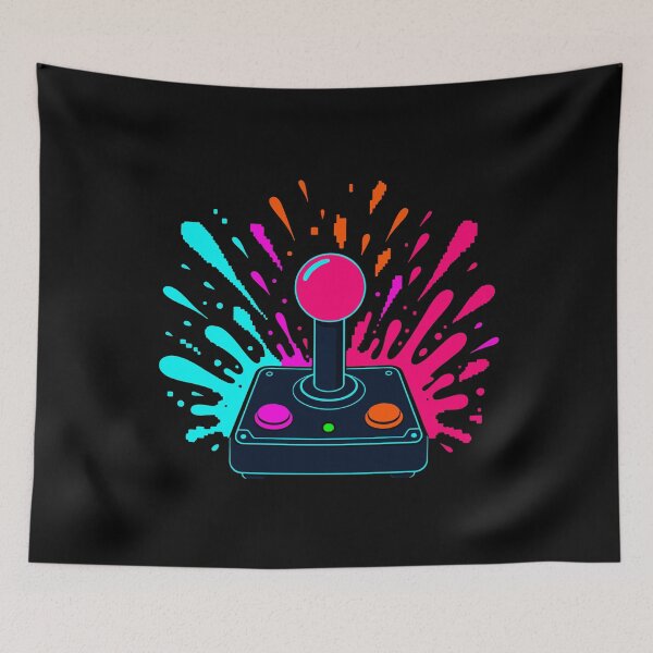 Item preview, Neon Retro Joystick Arcade Splash Gaming Art designed and sold by fadilow.
