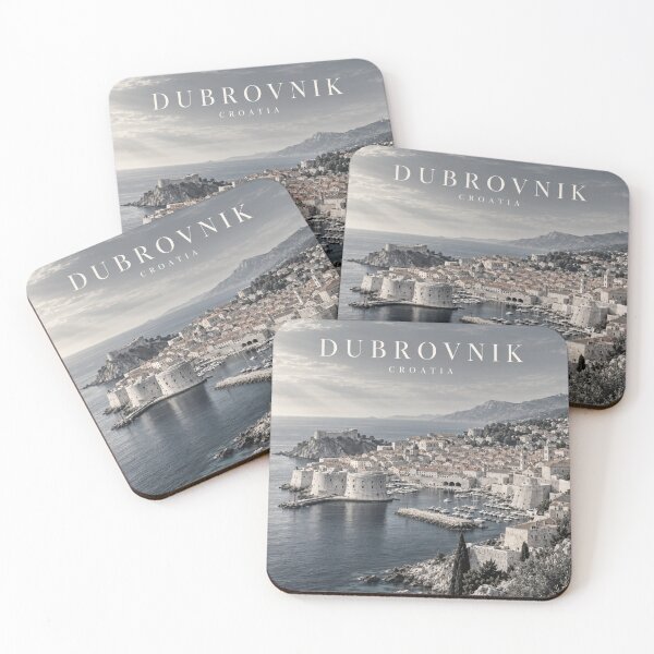 Item preview, Dubrovnik Cinematic Monochrome Coastal Artwork designed and sold by MichaeIRellov.