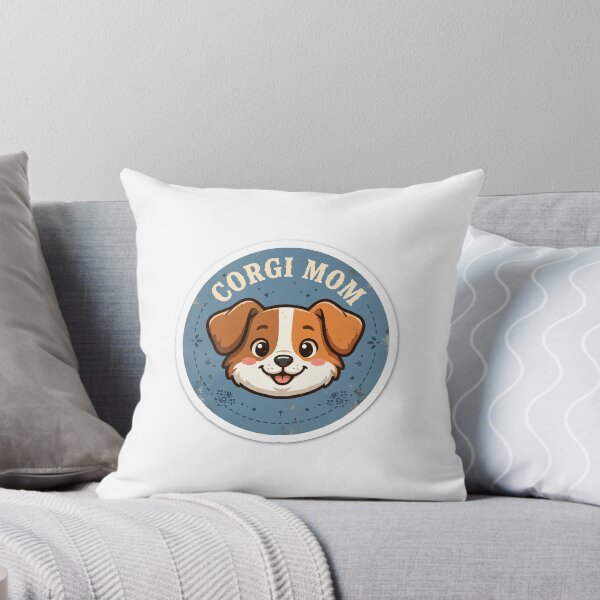 Artikelvorschau, Corgi-Mama – Vintage-Anstecker, süßer Corgi-Aufkleber entworfen und verkauft von SniffGiggle.