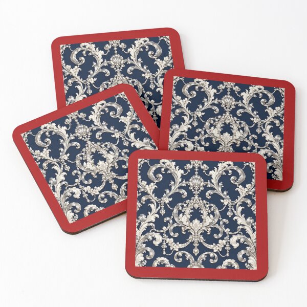 Item preview, Navy Blue, White & Silver Rococo designed and sold by DesignsByPrnces.