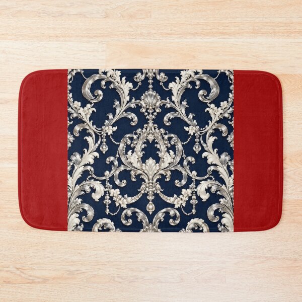 Item preview, Navy Blue, White & Silver Rococo designed and sold by DesignsByPrnces.