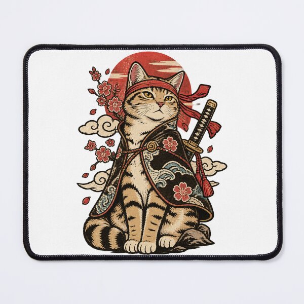 Item preview, Catana Redefined Artistic Cat and Katana Sword Illustration designed and sold by AnishaKhemka.