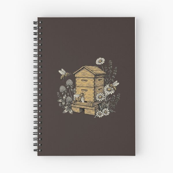 Item preview, Vintage Beehive Woodcut Illustration with Wildflowers & Bees designed and sold by Alt Casterwill .