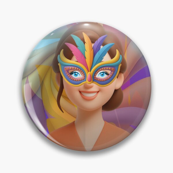 Item preview, 3D Colorful Carnival Mask Art Print designed and sold by tinkeybabes.