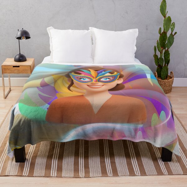 Item preview, 3D Colorful Carnival Mask Art Print designed and sold by tinkeybabes.