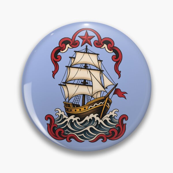 Item preview, Traditional Clipper Ship Tattoo Art designed and sold by Rokoyo Prints.