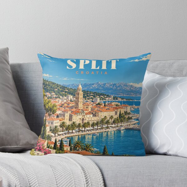 Item preview, Split Vintage Croatian Coastal City Art designed and sold by MichaeIRellov.