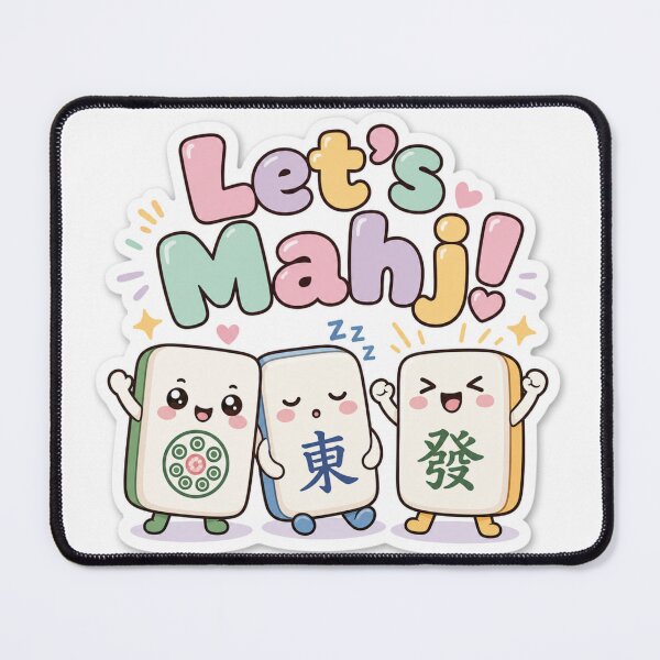 Item preview, Cute Let's Mahj Kawaii Mahjong Tiles Sticker designed and sold by Mahjong School.