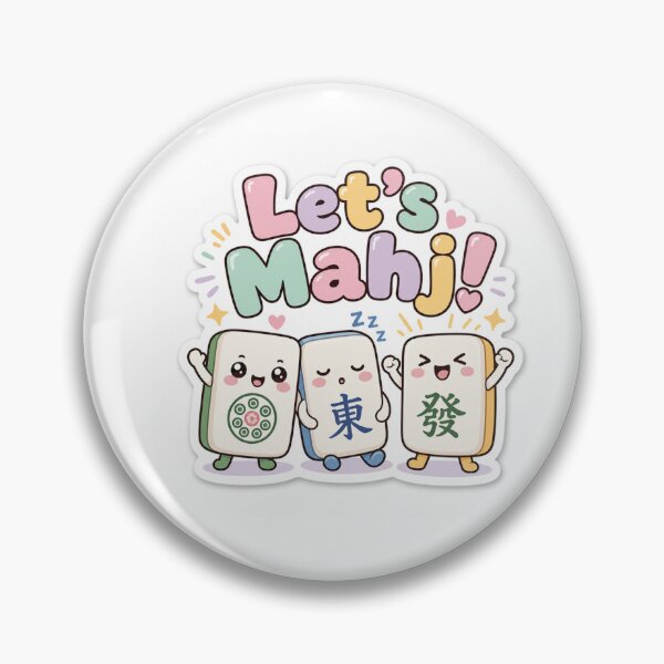Item preview, Cute Let's Mahj Kawaii Mahjong Tiles Sticker designed and sold by Mahjong School.