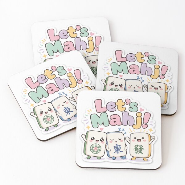 Item preview, Cute Let's Mahj Kawaii Mahjong Tiles Sticker designed and sold by Mahjong School.