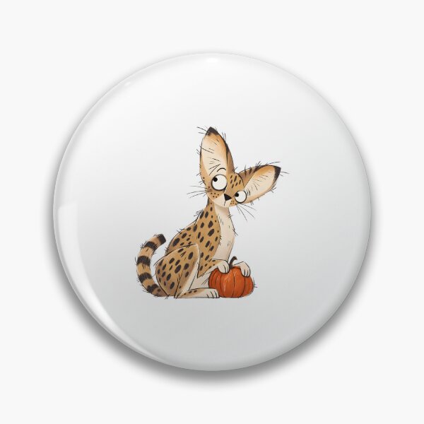 Item preview, Serval Holding a Small Pumpkin designed and sold by The-Art-of-D.