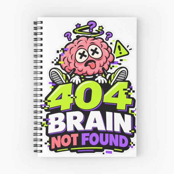 Item preview, 404 Brain Not Found – Funny Programmer Error Meme Sticker designed and sold by Kannada Ink Studio.