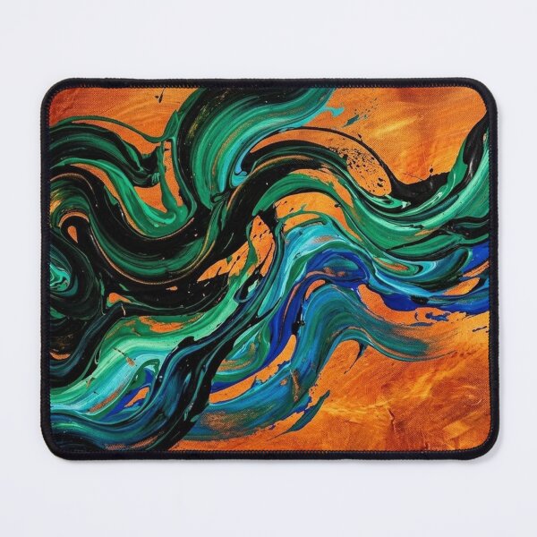 Item preview, Bluegreen black and blue swirls abstract designed and sold by Stevercortinas.