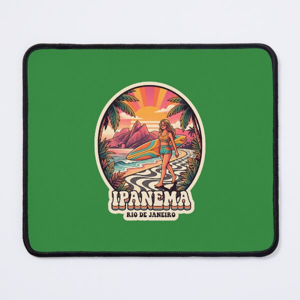 Item preview, Retro Ipanema Beach Surfer Girl Rio de Janeiro Travel Patch designed and sold by MyHappyArtShop.