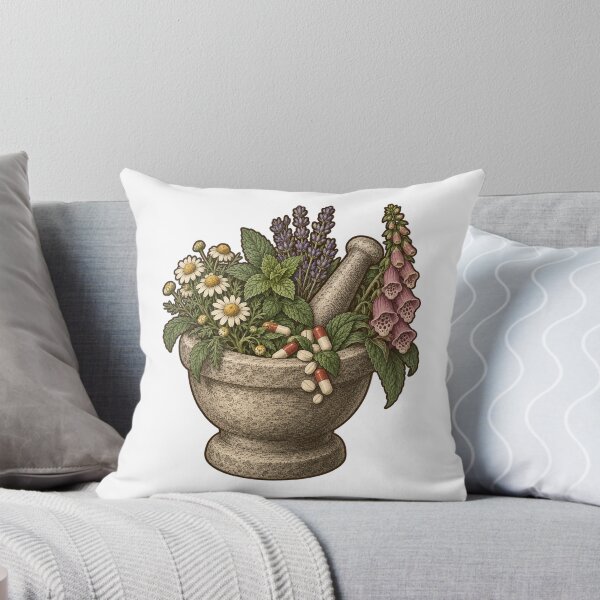 Item preview, Apothecary Mortar and Pestle with Herbs and Pills designed and sold by eignvalue.