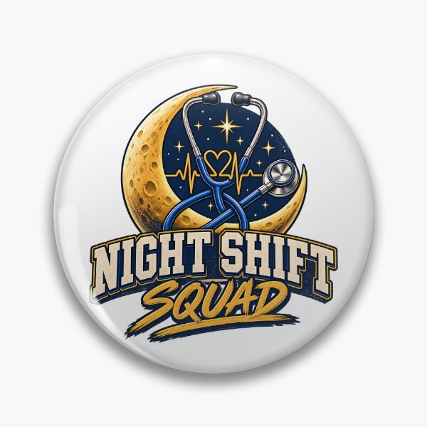 Item preview, Night Shift Squad Retro Nurse Moon Stethoscope Healthcare Worker  designed and sold by Photo-Sphere101.