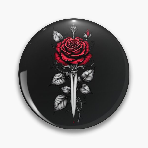 Item preview, Dagger and Red Rose – Gothic Tattoo Flash Art RBA-2026-0202-F designed and sold by IdeaSmith.
