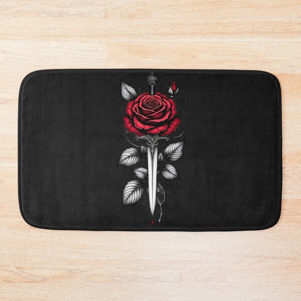 Item preview, Dagger and Red Rose – Gothic Tattoo Flash Art RBA-2026-0202-F designed and sold by IdeaSmith.