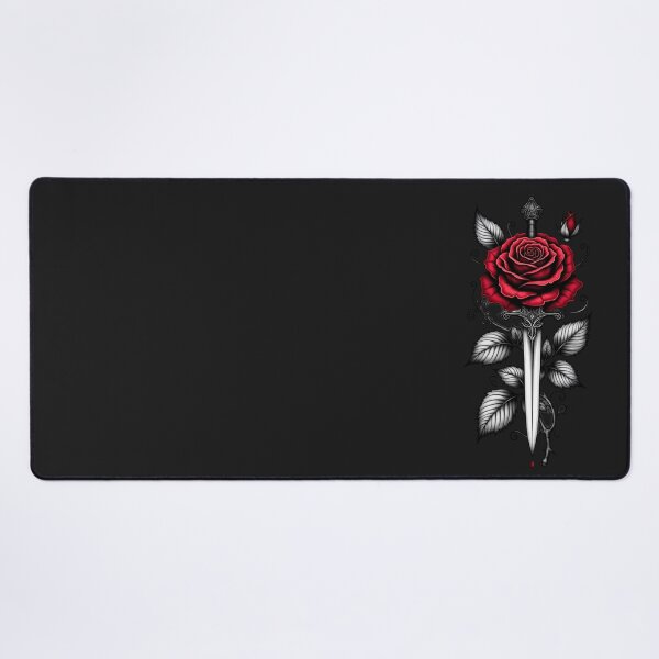 Item preview, Dagger and Red Rose – Gothic Tattoo Flash Art RBA-2026-0202-F designed and sold by IdeaSmith.