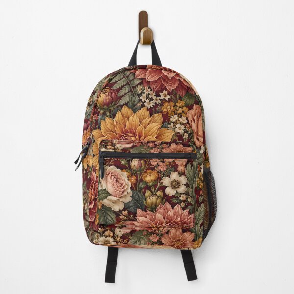 Item preview, Vintage Burgundy Dahlia and Rose Floral Pattern designed and sold by Apex Designs.