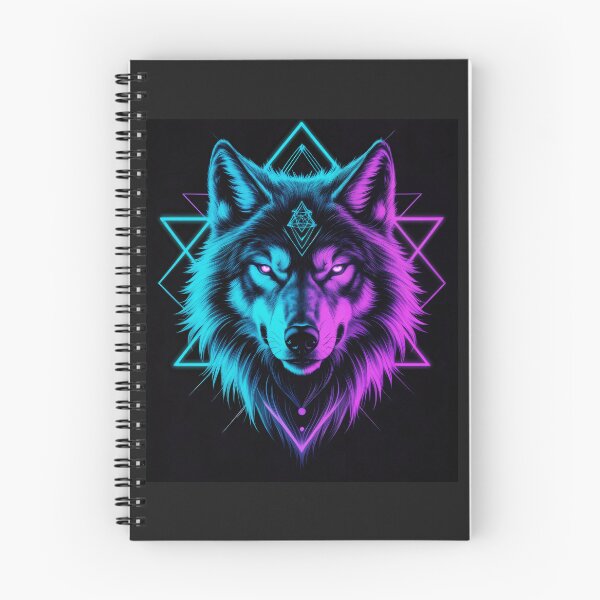Item preview, Neon Cyberpunk Geometric Wolf Head Glow Art designed and sold by mimikaka.