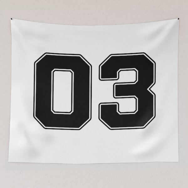 Item preview, 03 | Jersey Number 03 | Shirt Number 03 (Black) designed and sold by STUDIO-72.