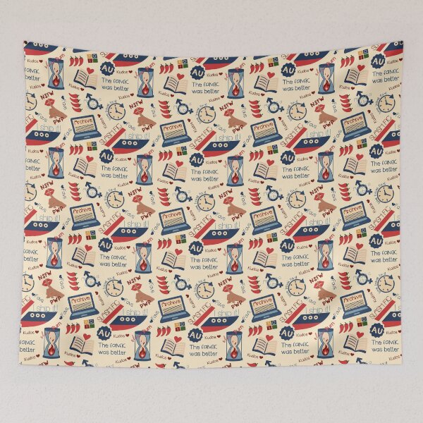 Item preview, Fanfiction Fan| Seamless Pattern| Retro Cream designed and sold by EnchntdEdVntrs.