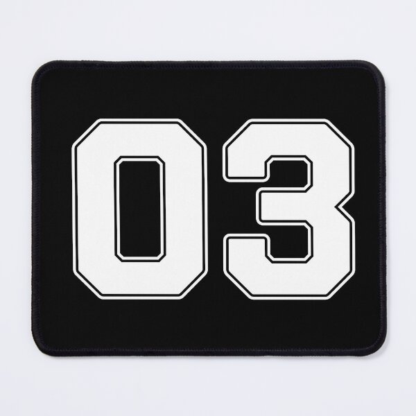 Item preview, 03 | Jersey Number 03 | Shirt Number 03 (White) designed and sold by STUDIO-72.