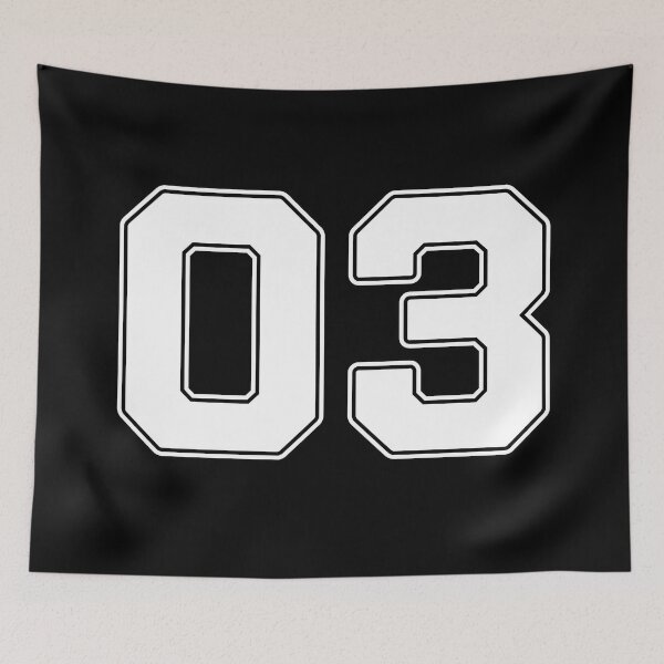 Item preview, 03 | Jersey Number 03 | Shirt Number 03 (White) designed and sold by STUDIO-72.