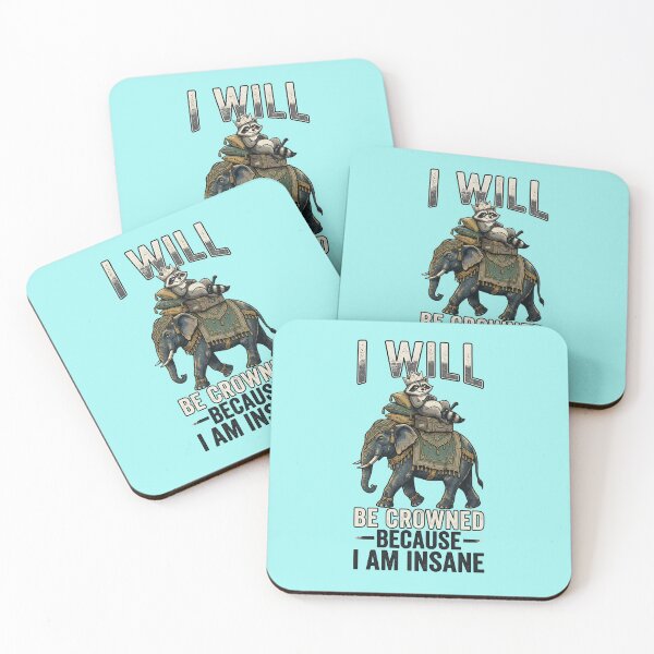 Item preview, I will be crowned because I am insane - A cute raccoon riding an elephant designed and sold by ParadoxParadox.