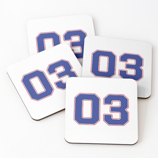 Item preview, 03 | Jersey Number 03 | Shirt Number 03 (Blue / Red) designed and sold by STUDIO-72.