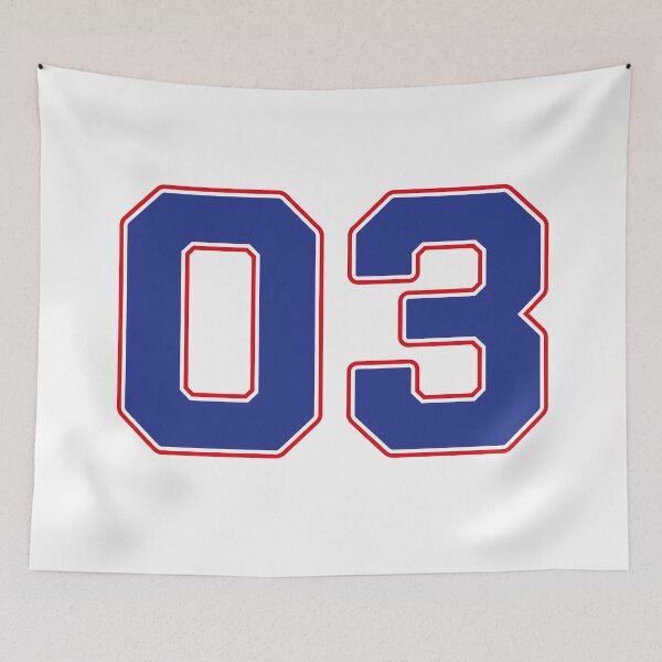 Item preview, 03 | Jersey Number 03 | Shirt Number 03 (Blue / Red) designed and sold by STUDIO-72.