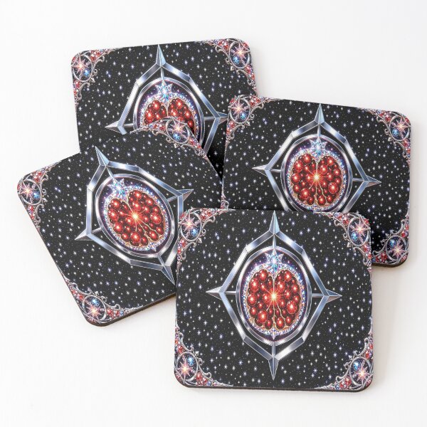 Item preview, Cosmic Pomegranate - Starry Silver Celestial Fruit Art designed and sold by Breezes-of-Ida.