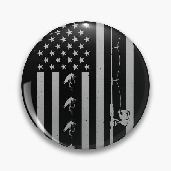 Item preview, American Flag Fishing Design – Black and White Fishing Gear for Anglers designed and sold by JoyVero.