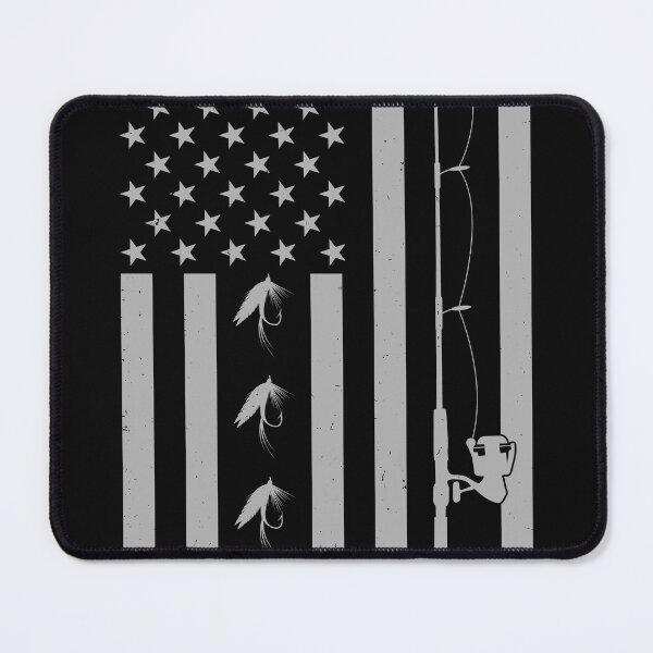 Item preview, American Flag Fishing Design – Black and White Fishing Gear for Anglers designed and sold by JoyVero.