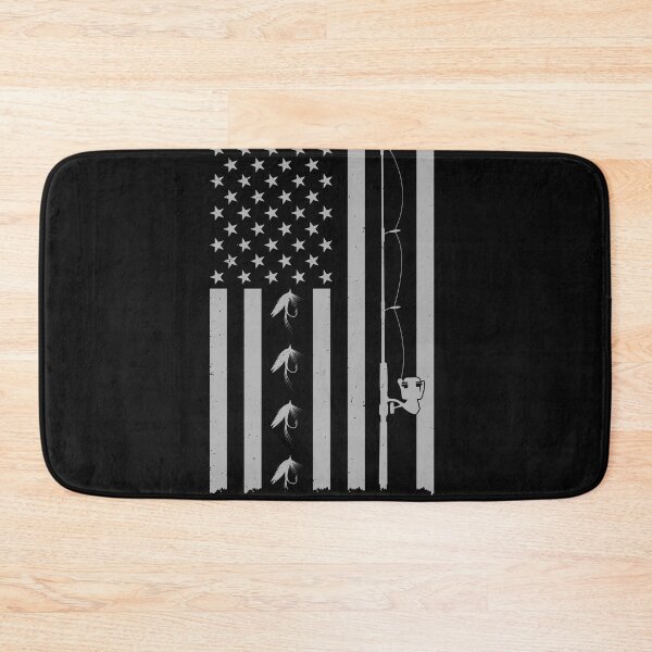 Item preview, American Flag Fishing Design – Black and White Fishing Gear for Anglers designed and sold by JoyVero.
