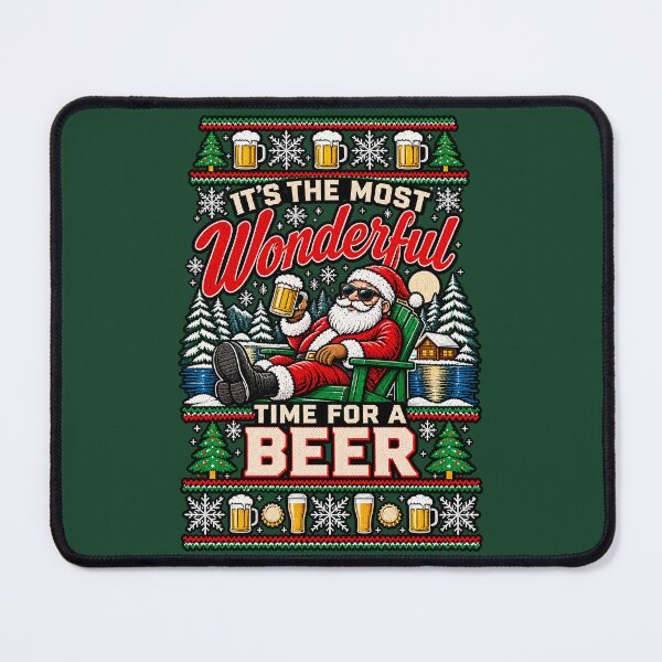 Item preview, It’s the Most Wonderful Time for a Beer – Santa Christmas Beer Art designed and sold by Stinky Lincy's Apparel Company.