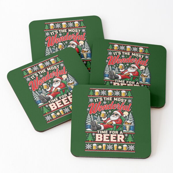 Item preview, It’s the Most Wonderful Time for a Beer – Santa Christmas Beer Art designed and sold by Stinky Lincy's Apparel Company.