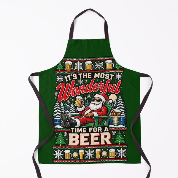Item preview, It’s the Most Wonderful Time for a Beer – Santa Christmas Beer Art designed and sold by Stinky Lincy's Apparel Company.