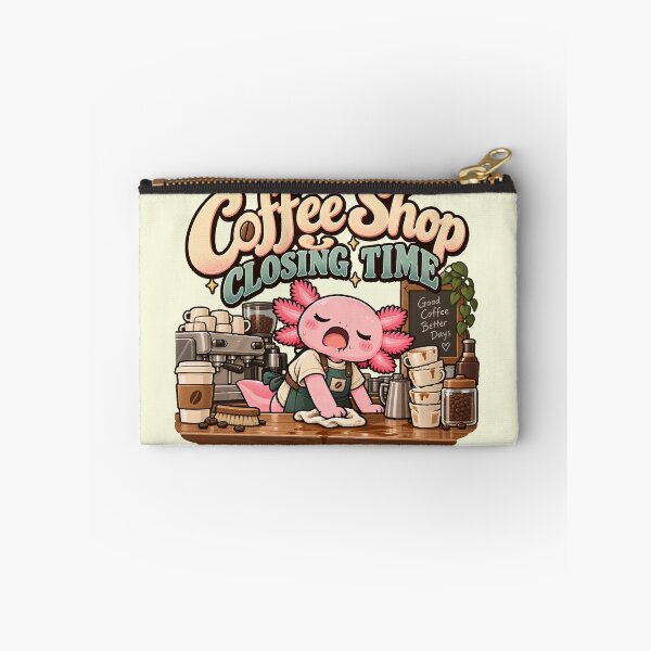 Item preview, Coffee Shop Closing Time – Tired Axolotl Barista Coffee Design designed and sold by HH Design House.