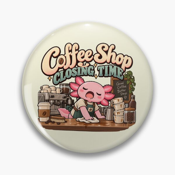Item preview, Coffee Shop Closing Time – Tired Axolotl Barista Coffee Design designed and sold by HH Design House.