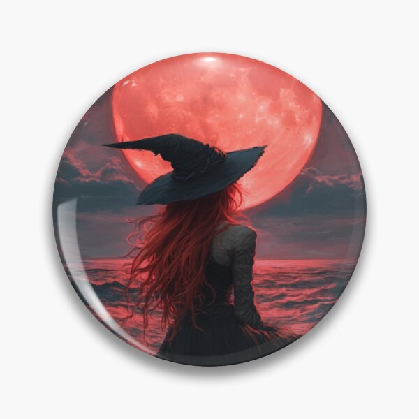 Item preview, Red Moon Witch – Gothic Ocean Fantasy Art designed and sold by WhimsyWink.
